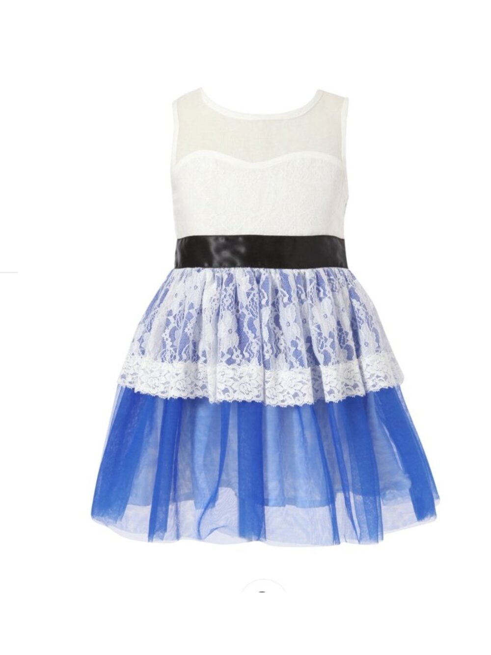 Richie House Blue White Tulle Lace Dress Size 5